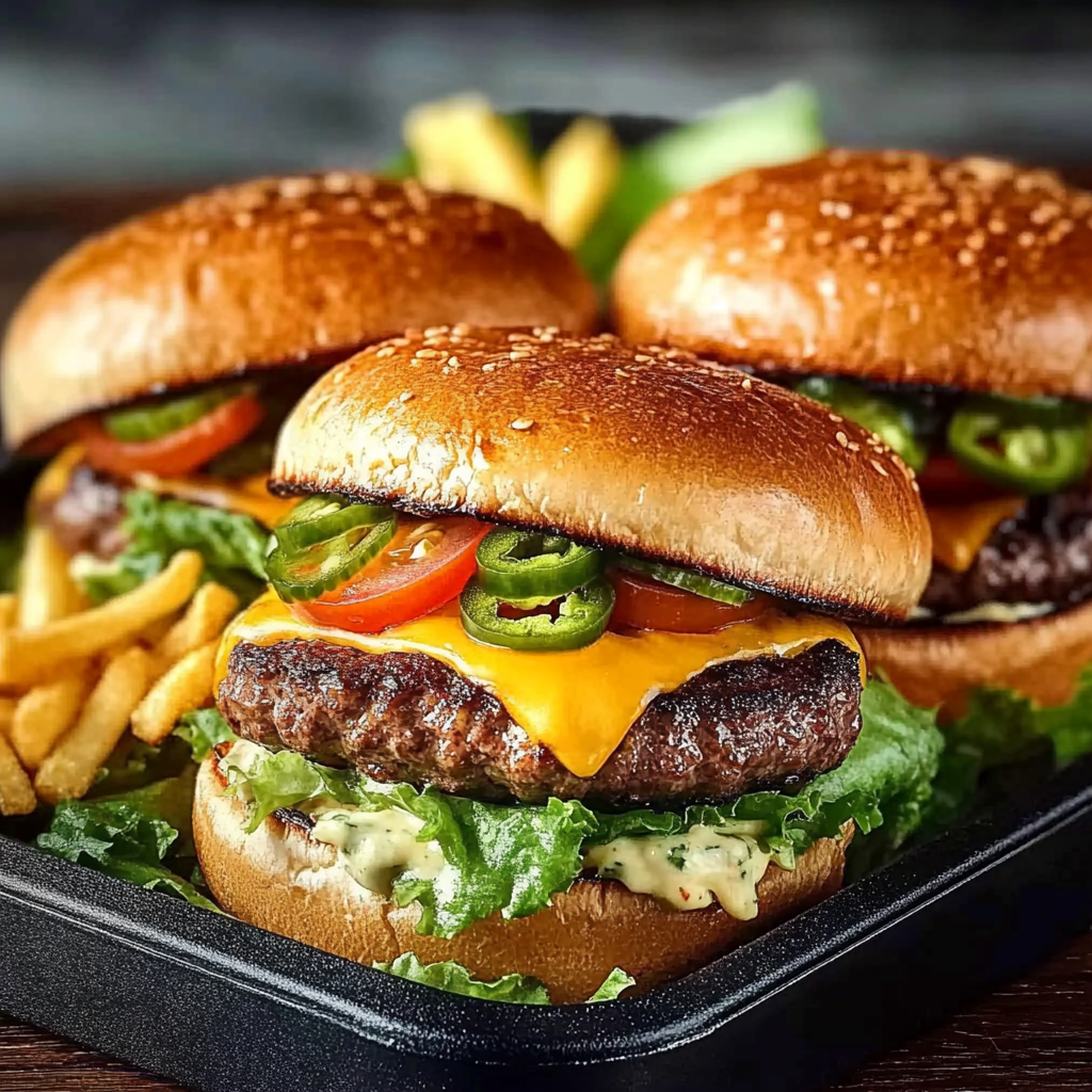 Recipe preparation for Southwest Burger Green Chiles