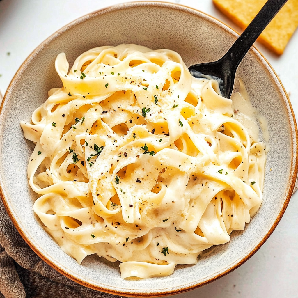 Recipe preparation for Healthy Alfredo Sauce