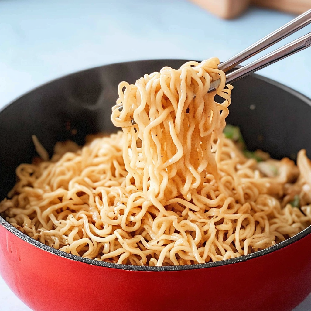Recipe preparation for Garlic butter Ramen Noodles