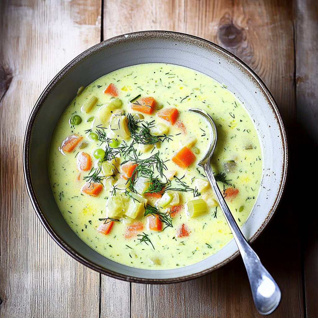 Recipe preparation for Polish Dill Soup