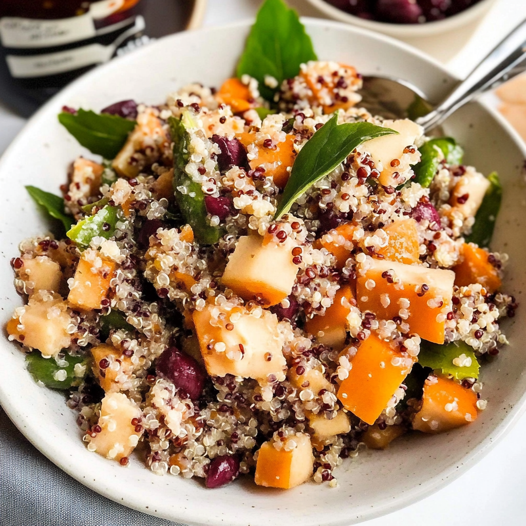 Recipe preparation for Cozy Fall Harvest Quinoa Salad