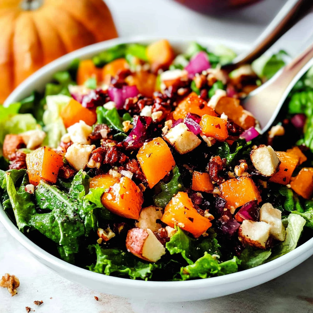 Recipe preparation for Roasted Butternut Squash Salad