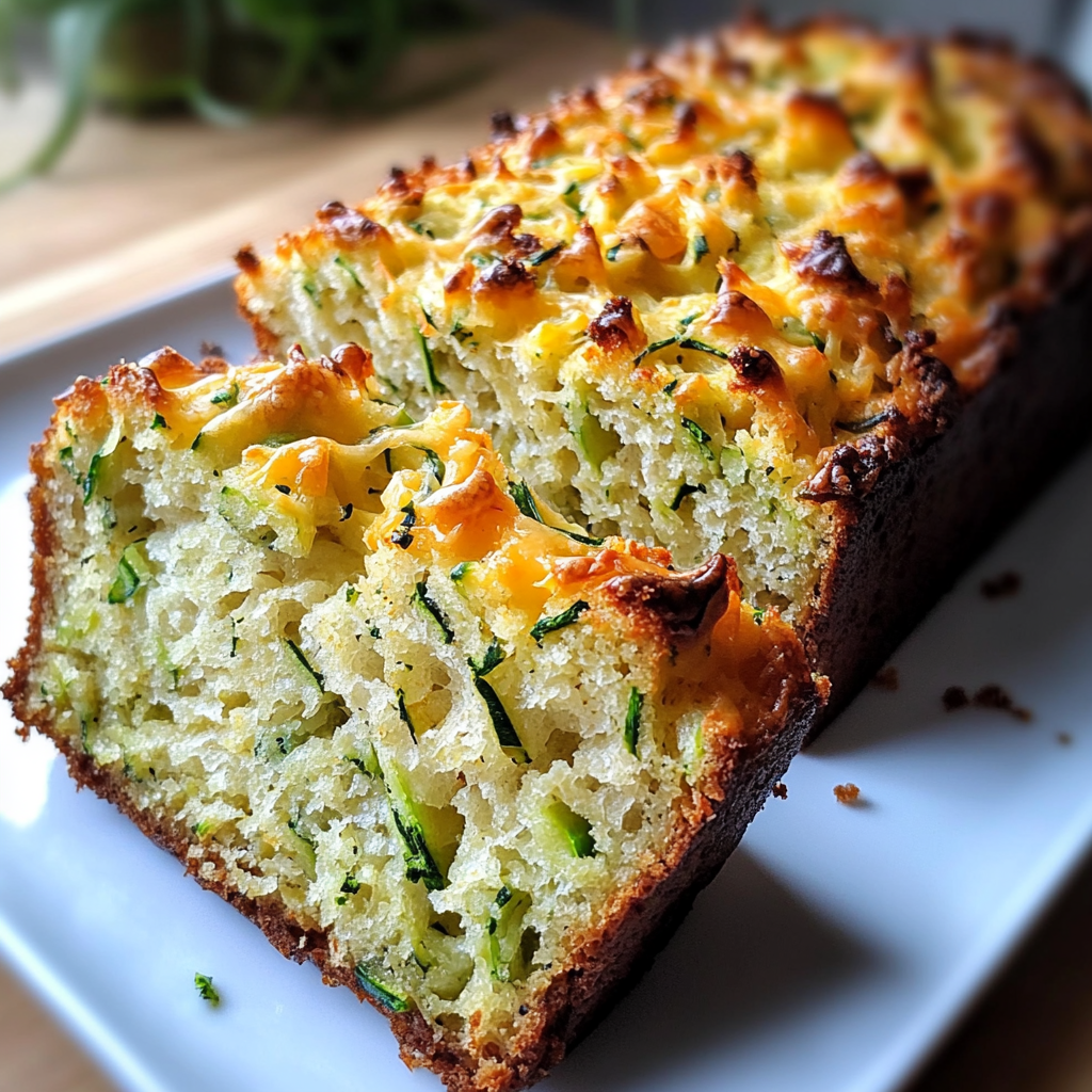 Recipe preparation for Savory Cheddar Zucchini Bread