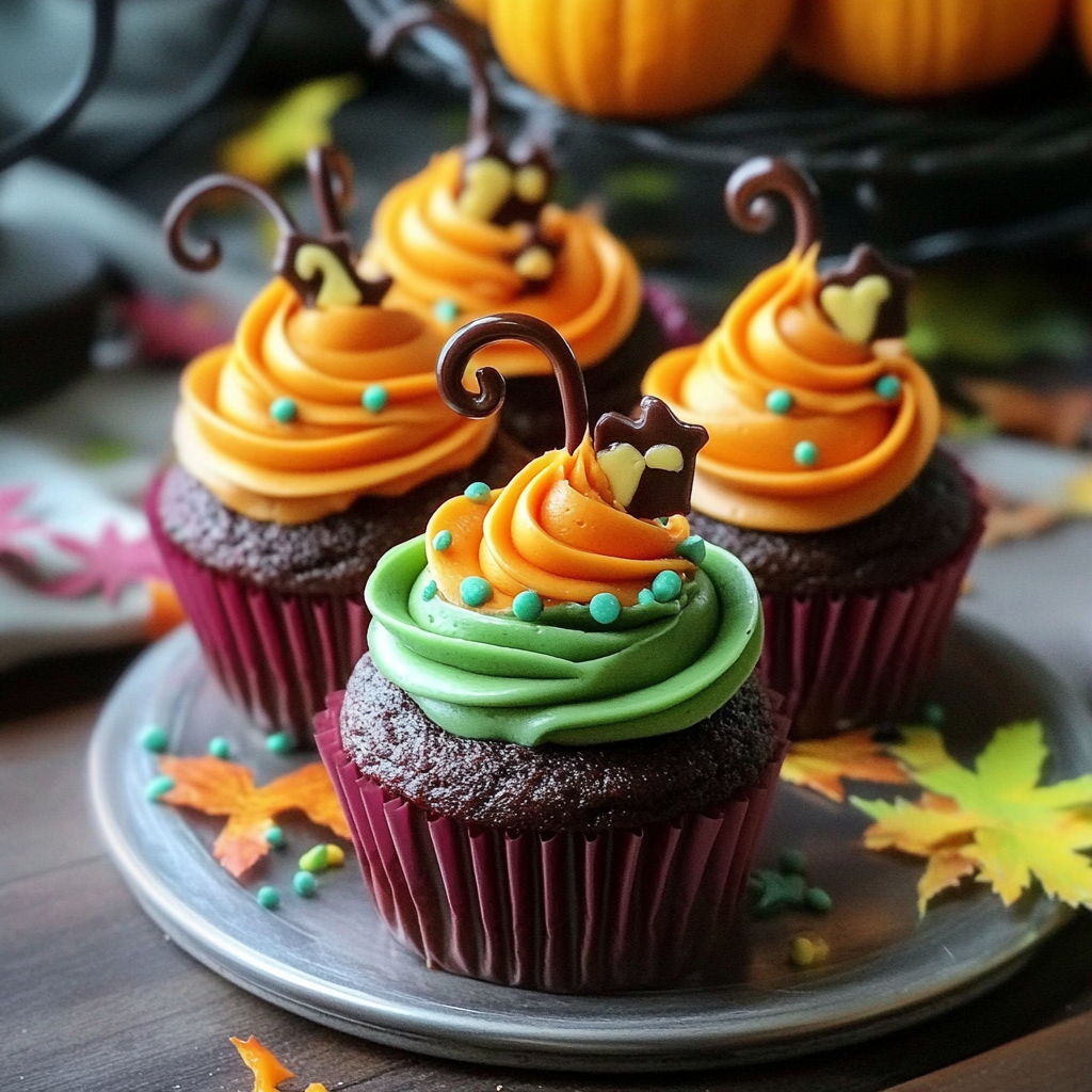 Recipe preparation for Halloween Cauldron Cupcakes