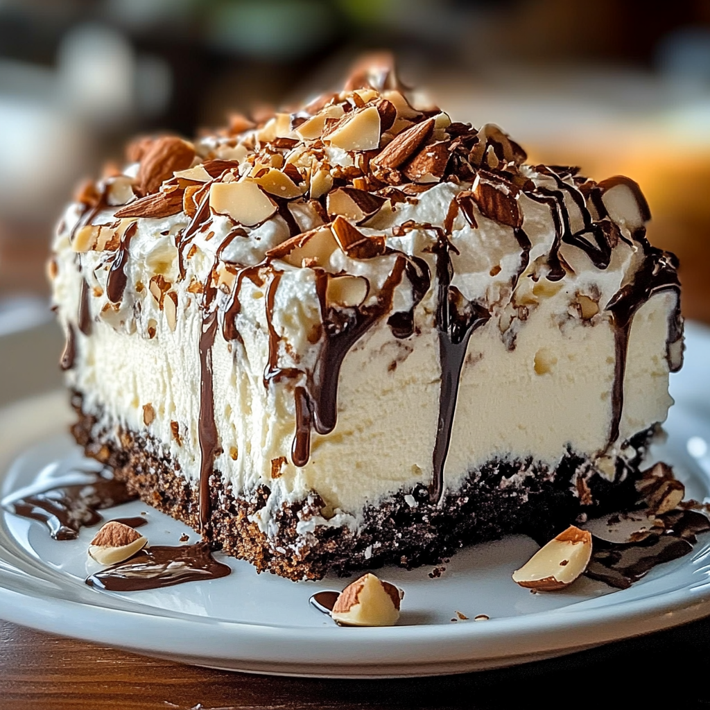 Recipe preparation for Almond Joy Poke Cake