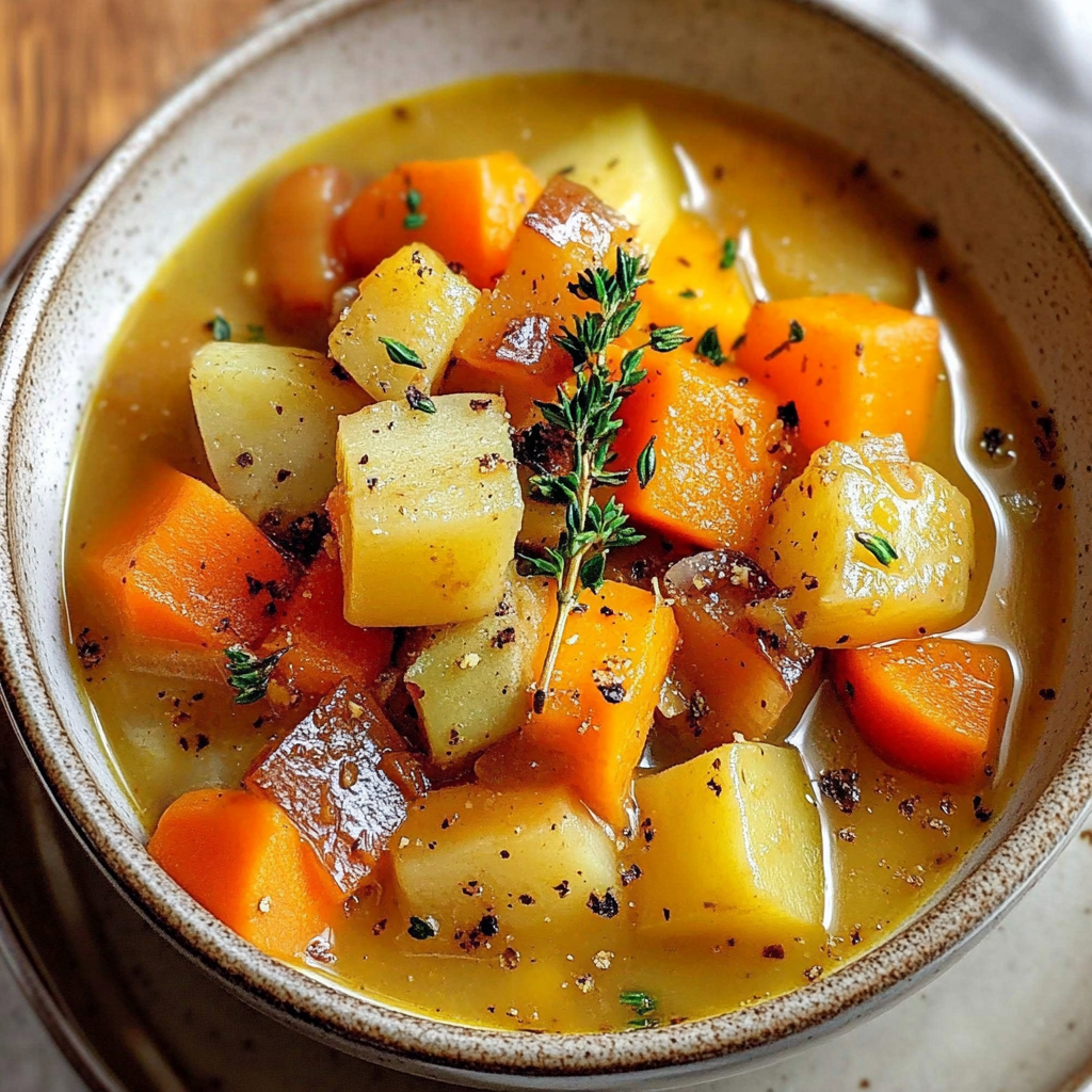 Recipe preparation for Tasty Roasted Winter Vegetable Soup
