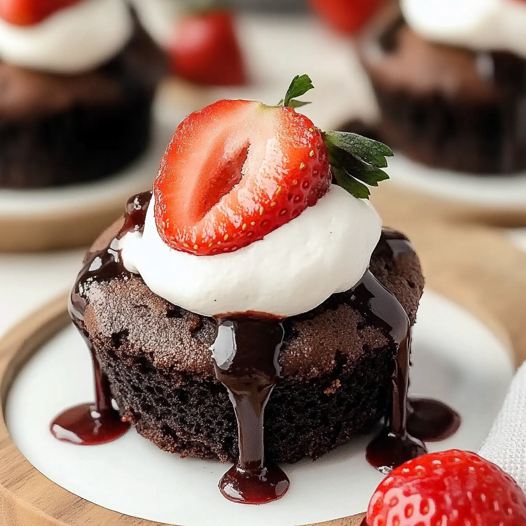 Recipe preparation for Strawberry Shortcake Brownie Cupcakes