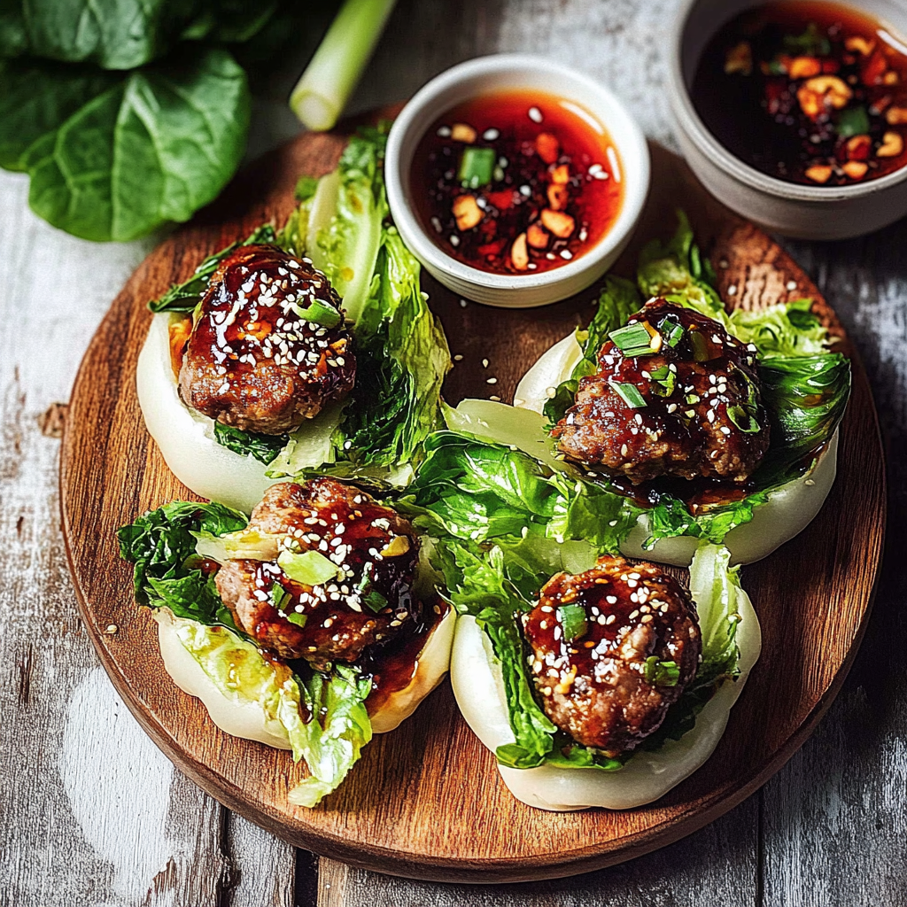 Recipe preparation for Sticky San Choy Bao Pork Rissoles