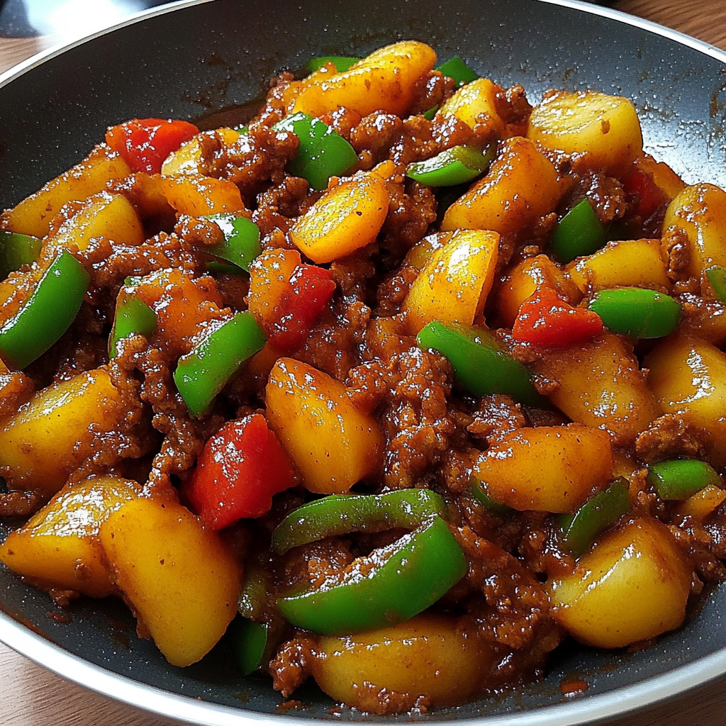 Recipe preparation for Stir-fried Potatoes Minced Meat