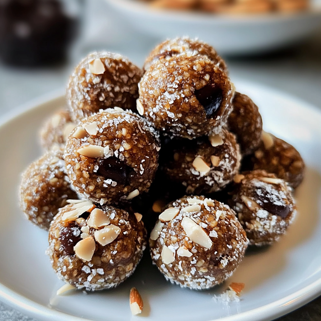 Recipe preparation for Almond Joy Energy Balls