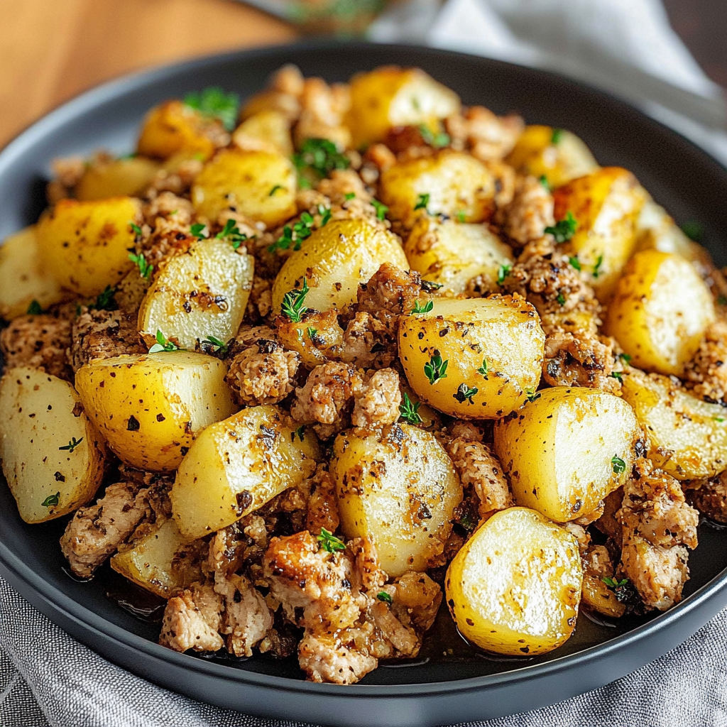 Recipe preparation for Ground Turkey with Potatoes