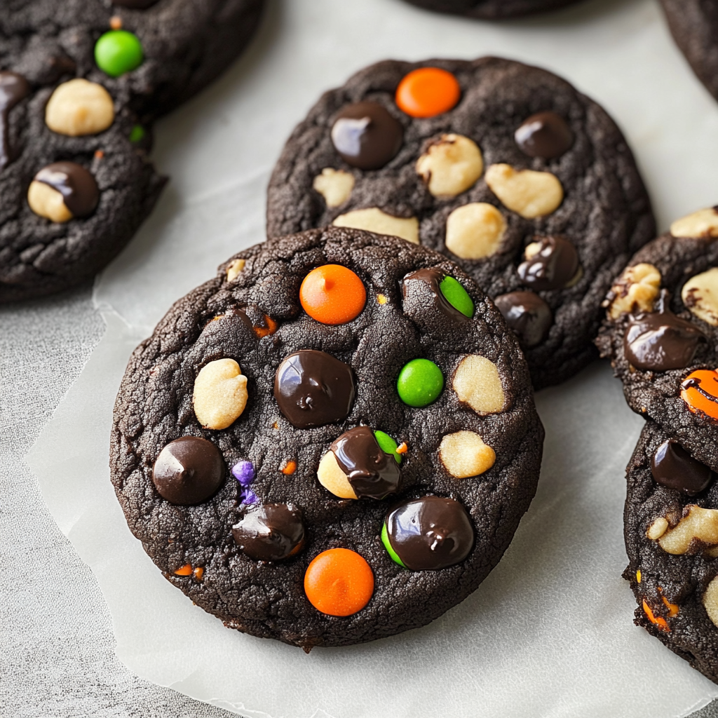 Recipe preparation for Halloween Chocolate Cookies