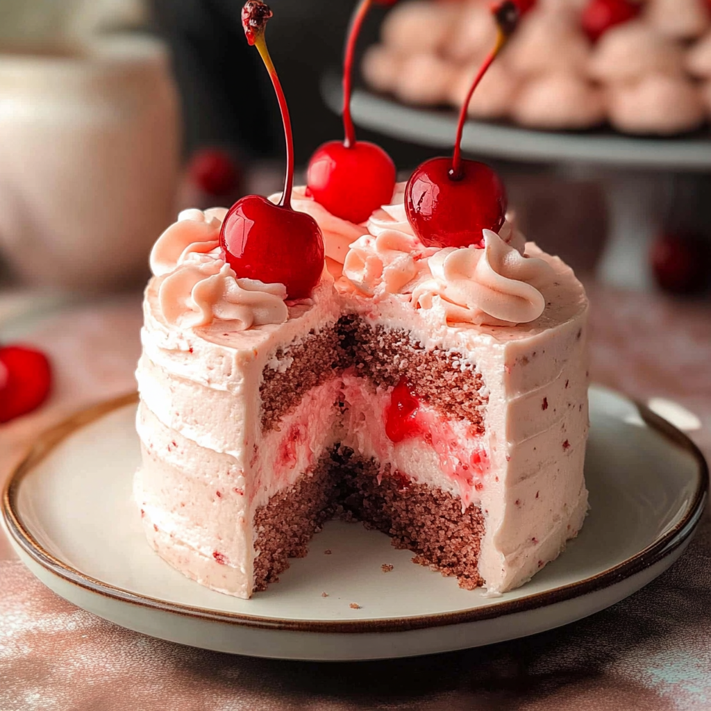 Recipe preparation for Cherry Chip Cake