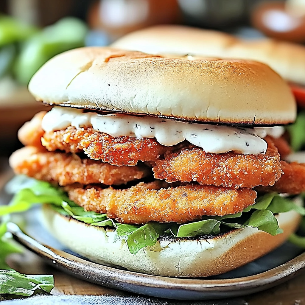 Recipe preparation for Crispy Chicken Sandwich with Garlic Mayo Recipe