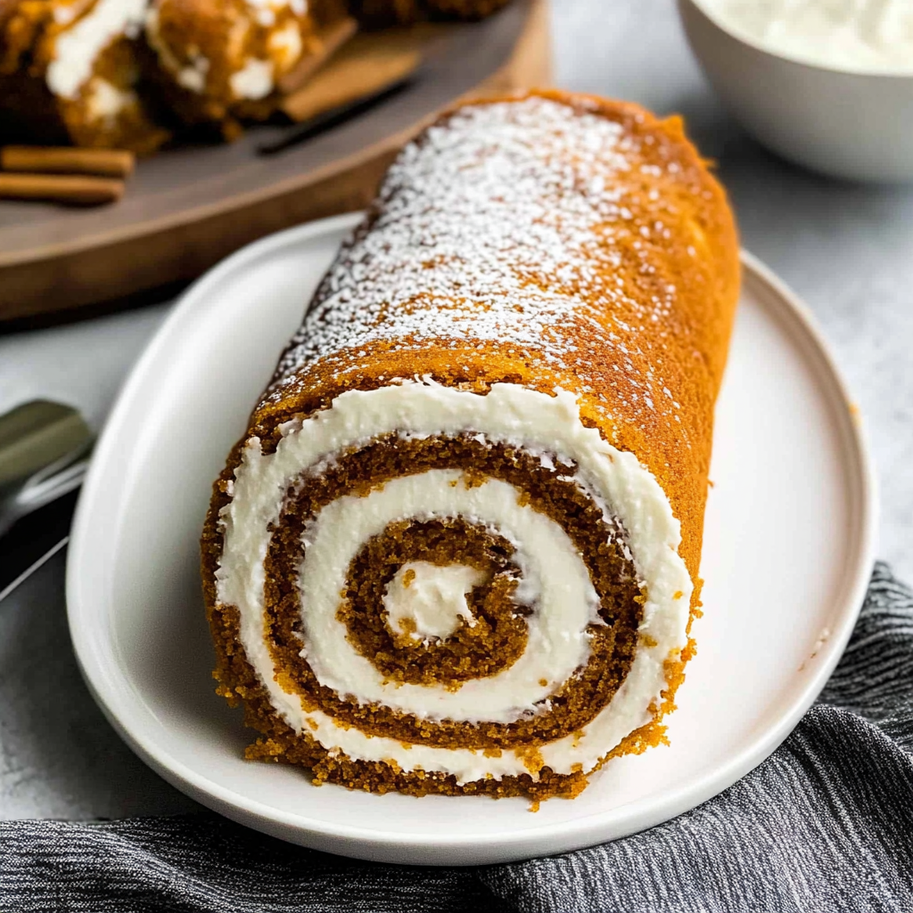 Recipe preparation for Easy Pumpkin Roll Recipe