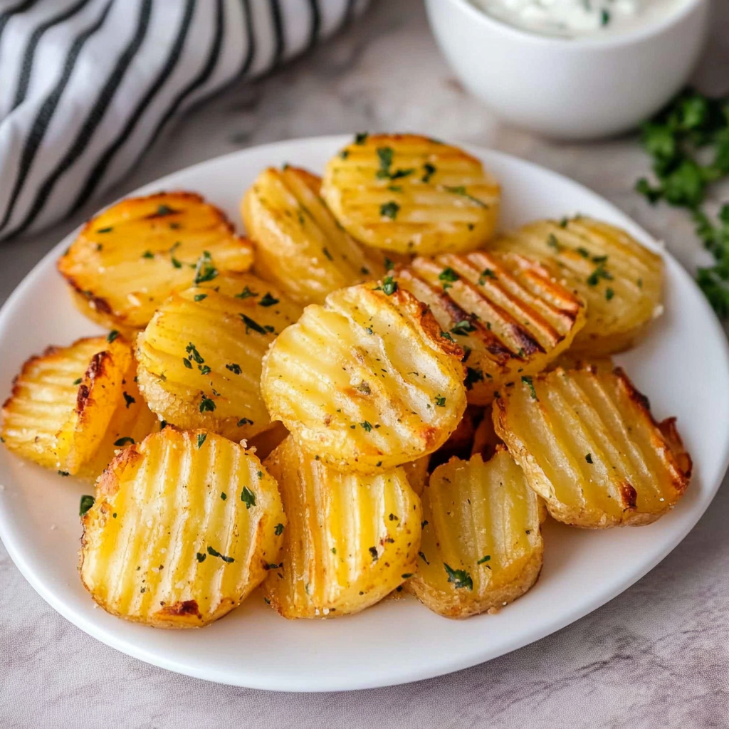Recipe preparation for Air Fryer Accordion Potatoes