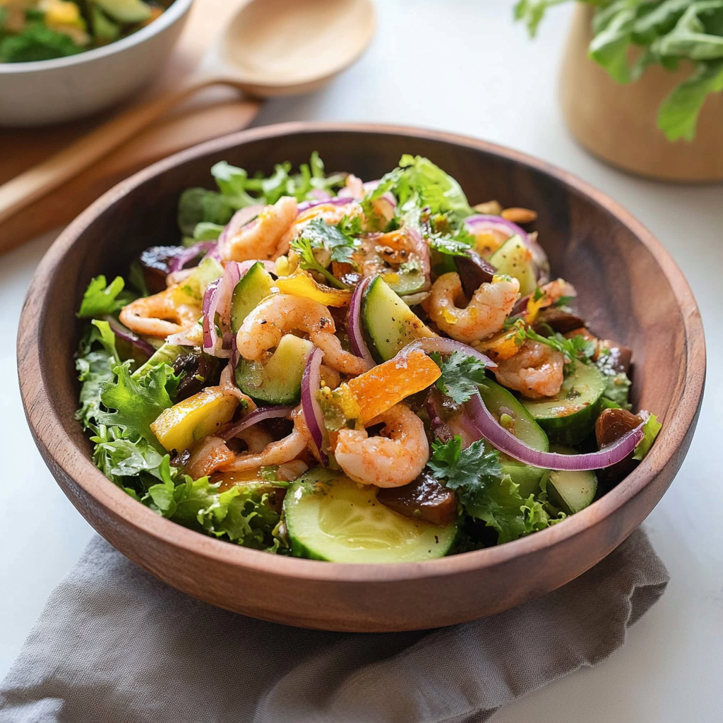 Recipe preparation for Baby Calamari Garden Salad