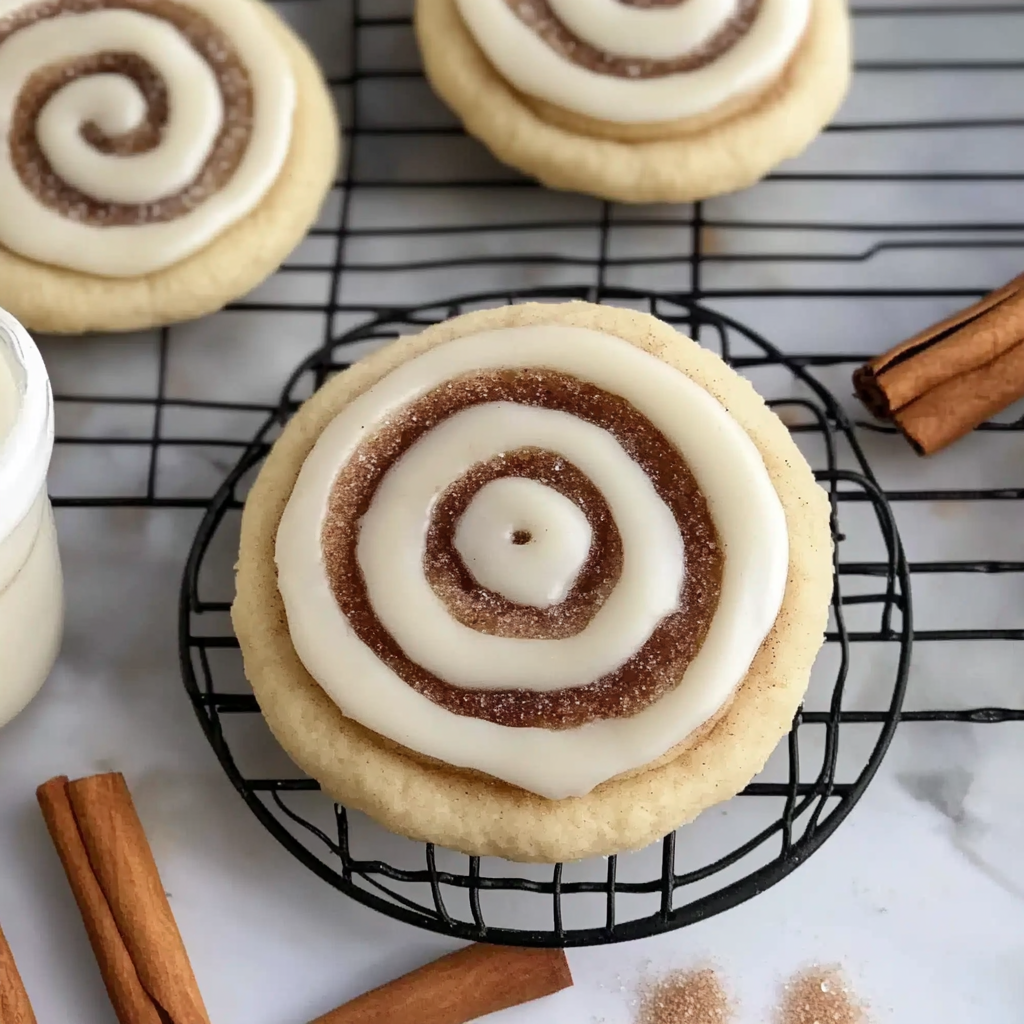Recipe preparation for Cinnamon Roll Sugar Cookies