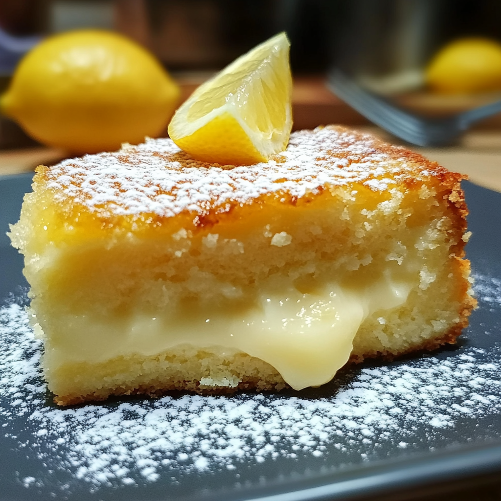 Recipe preparation for Lemon Custard Cake