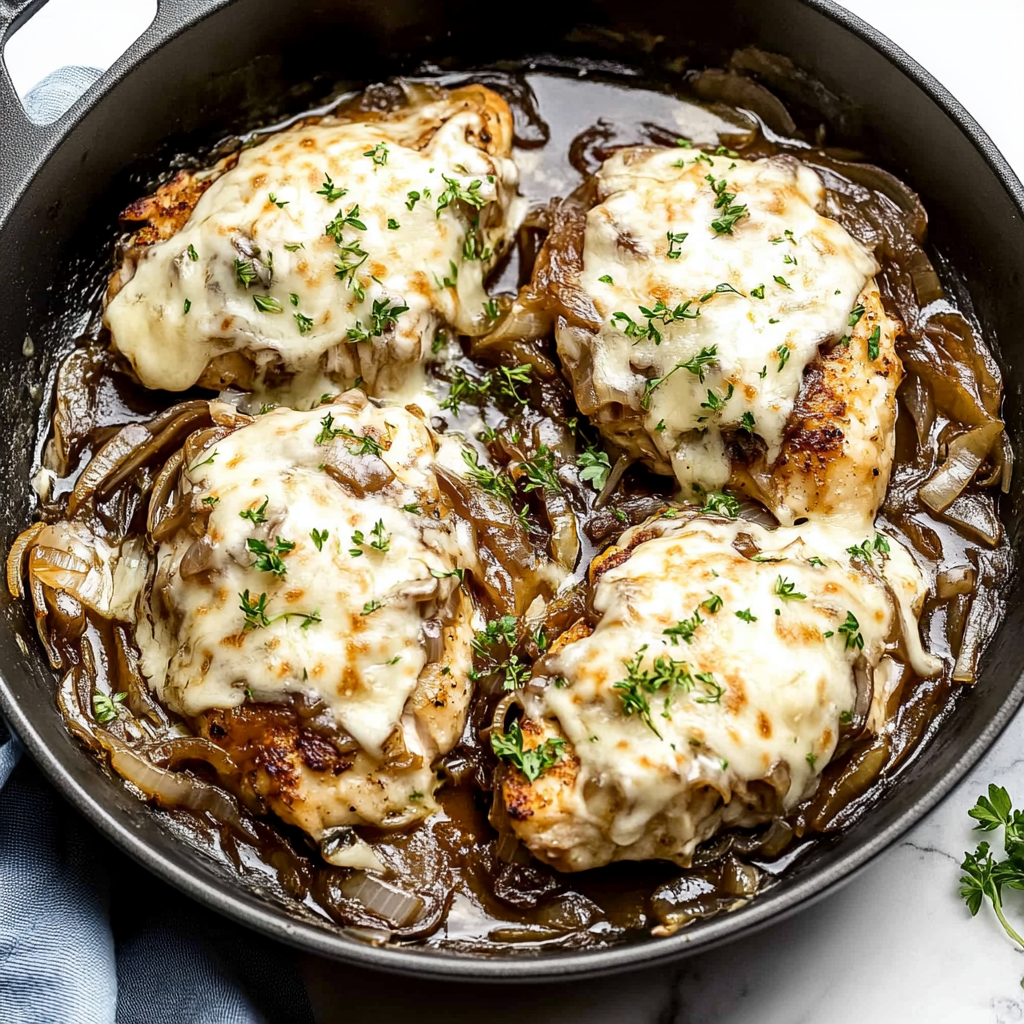 Recipe preparation for French Onion Chicken Recipe