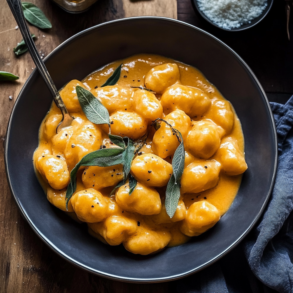 Recipe preparation for Pumpkin Sage Gnocchi