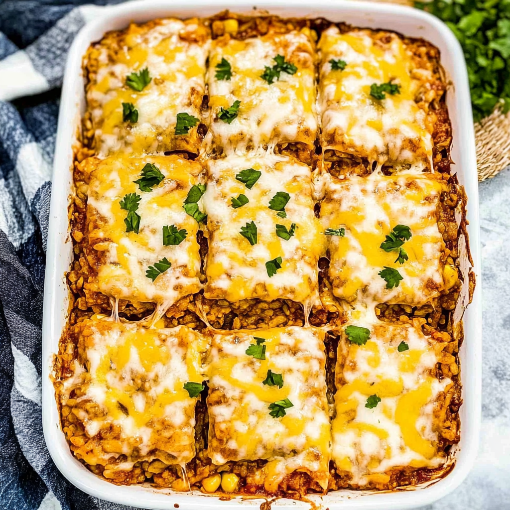 Recipe preparation for Chicken Enchilada Rice Casserole