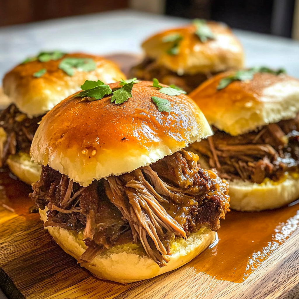 Recipe preparation for Crockpot Pot Roast Sliders