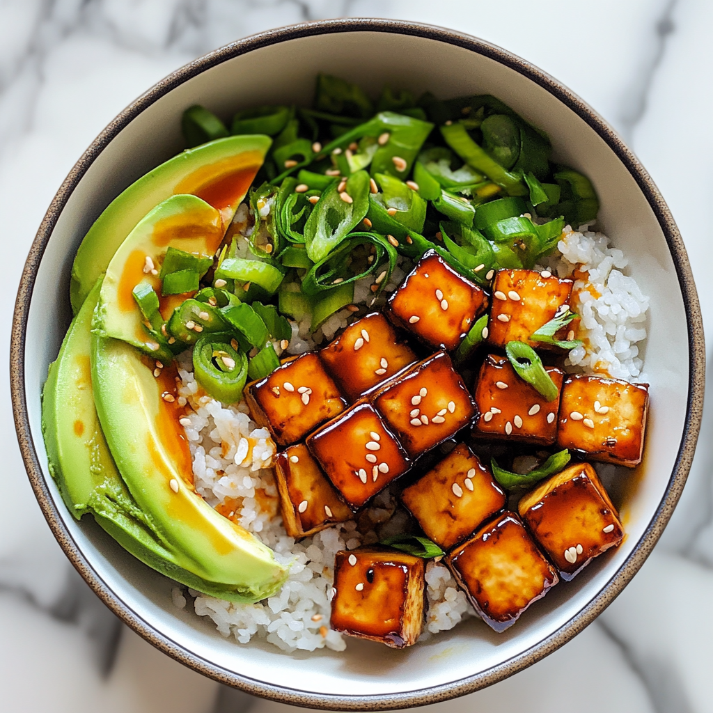 Recipe preparation for Crispy Tofu Sushi Bowl