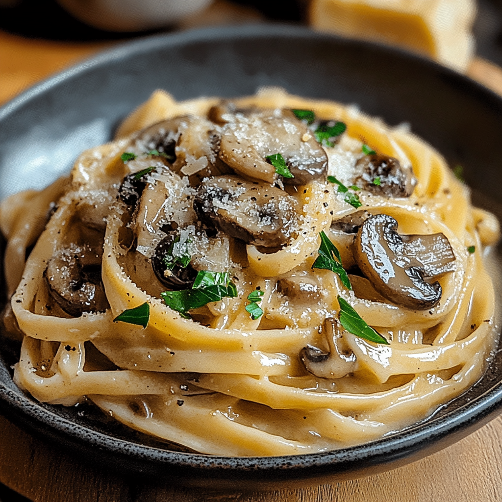 Recipe preparation for Caramelized Leek and Mushroom Gruyere Pasta