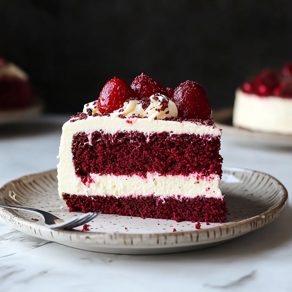 Recipe preparation for Red Velvet Cheesecake