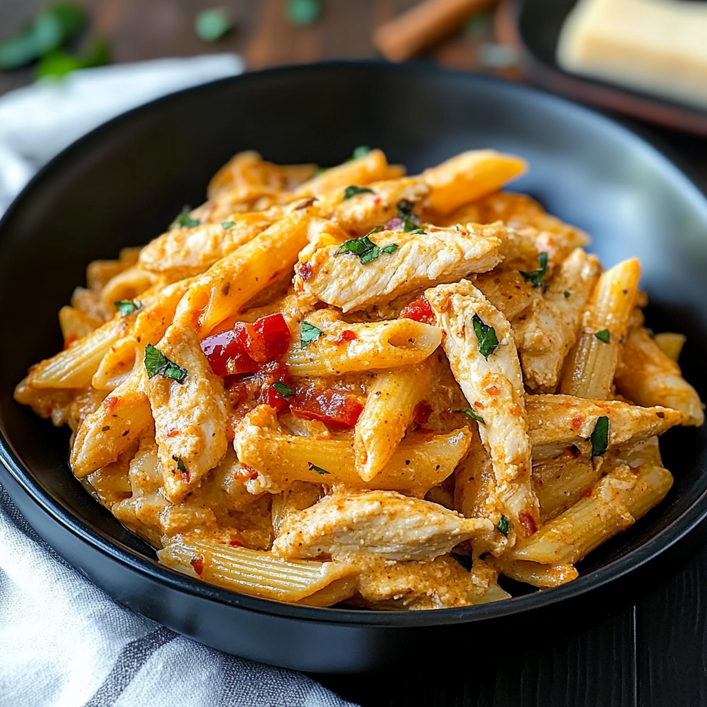 Recipe preparation for Creamy Cajun Chicken Pasta