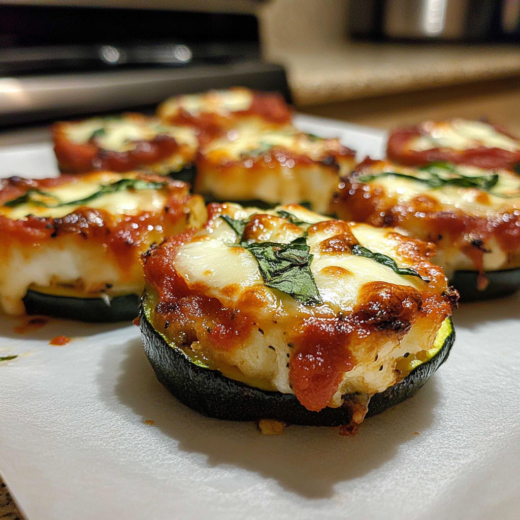 Recipe preparation for Zucchini Pizza Bites