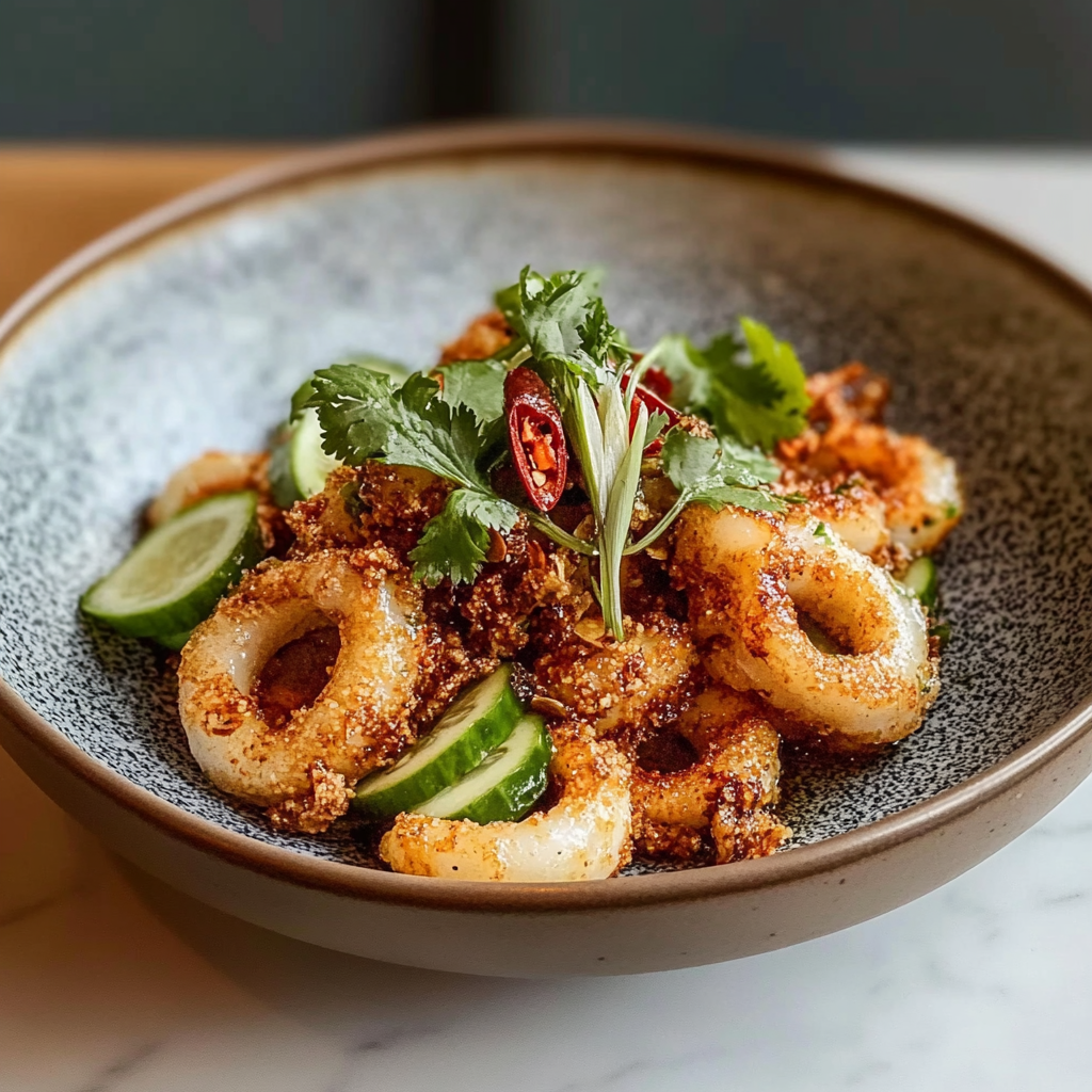 Recipe preparation for Hot Butter Calamari