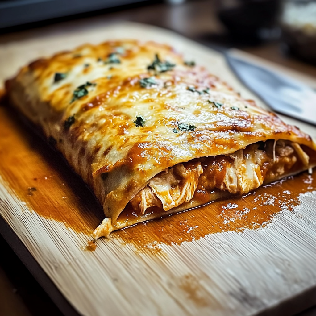 Recipe preparation for Homemade Chicken Parmesan Calzone