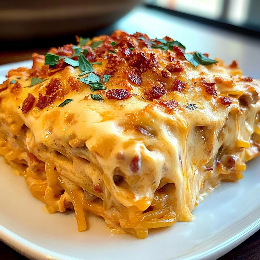 Recipe preparation for Spicy Southern Cheesy Chicken Spaghetti Casserole