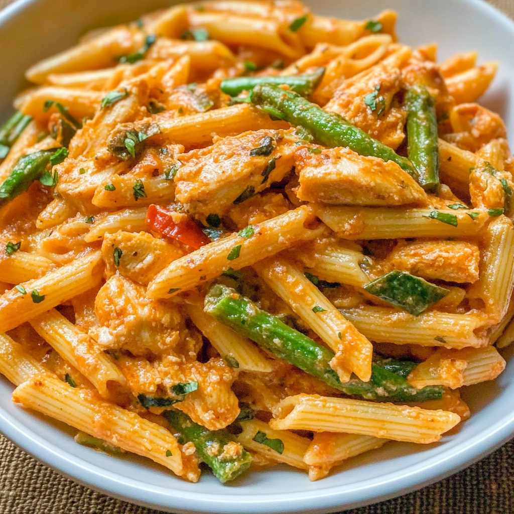 Recipe preparation for Spicy Chicken Chipotle Pasta (Copycat)