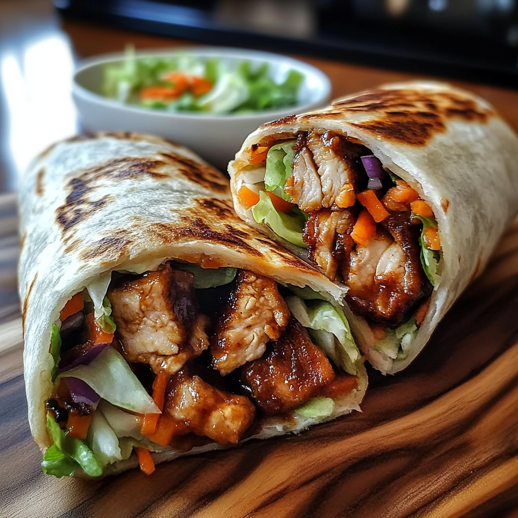 Recipe preparation for Teriyaki Chicken Wrap