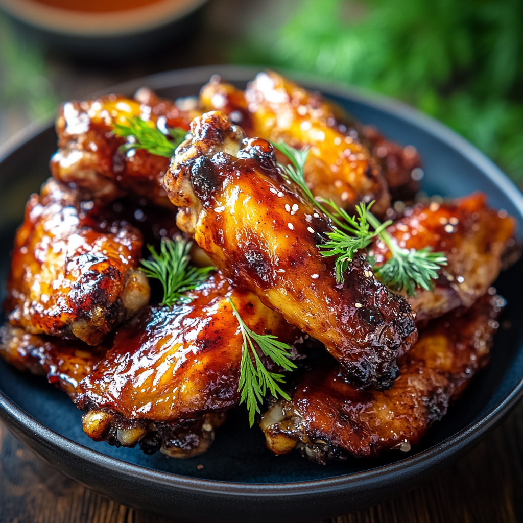 Recipe preparation for Crispy Oven-baked Honey Bbq Chicken Wings