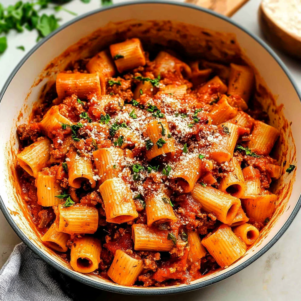 Recipe preparation for Sweet and Spicy Italian Sausage Ragu