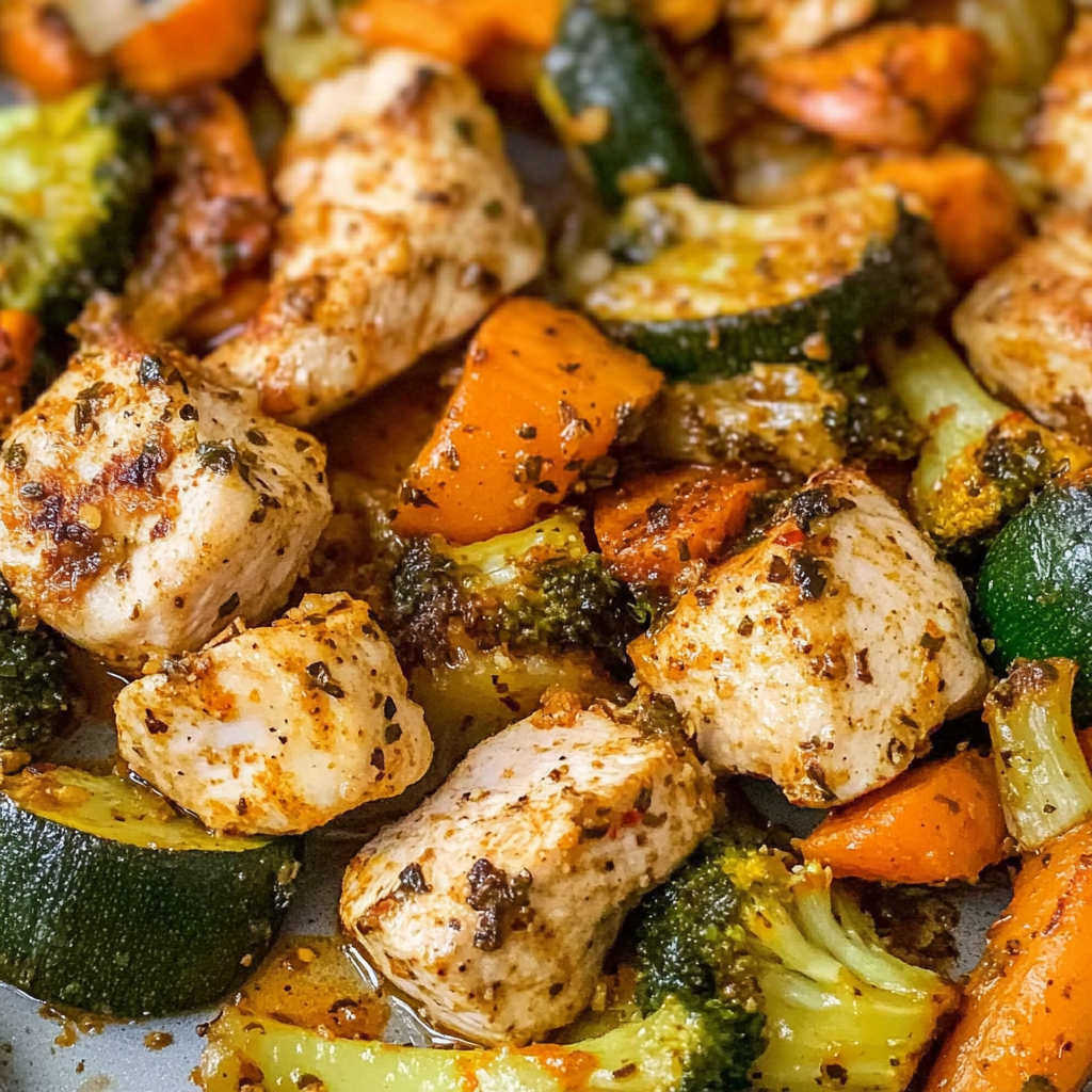 Recipe preparation for Chicken and Veggies