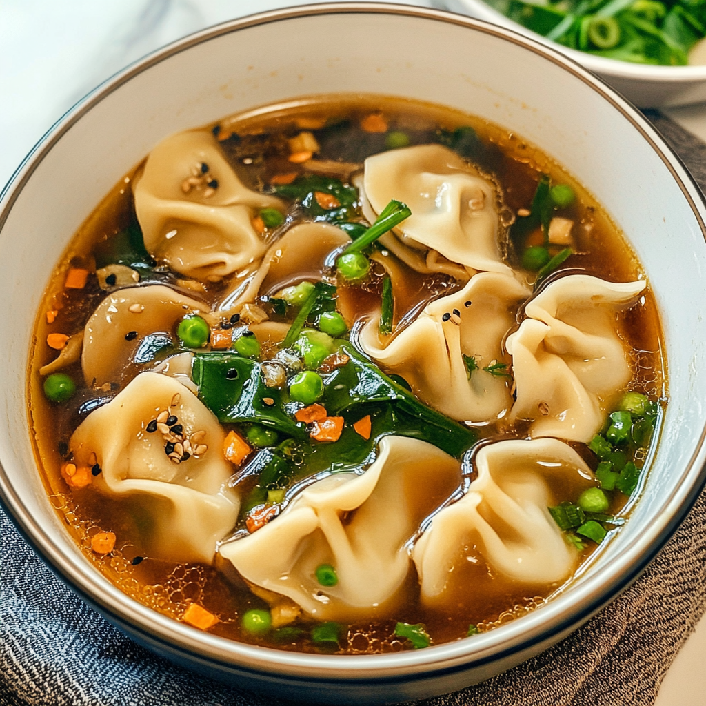 Recipe preparation for Potsticker Soup