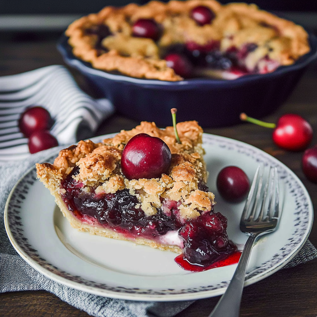 Recipe preparation for Cherry Crumb Pie