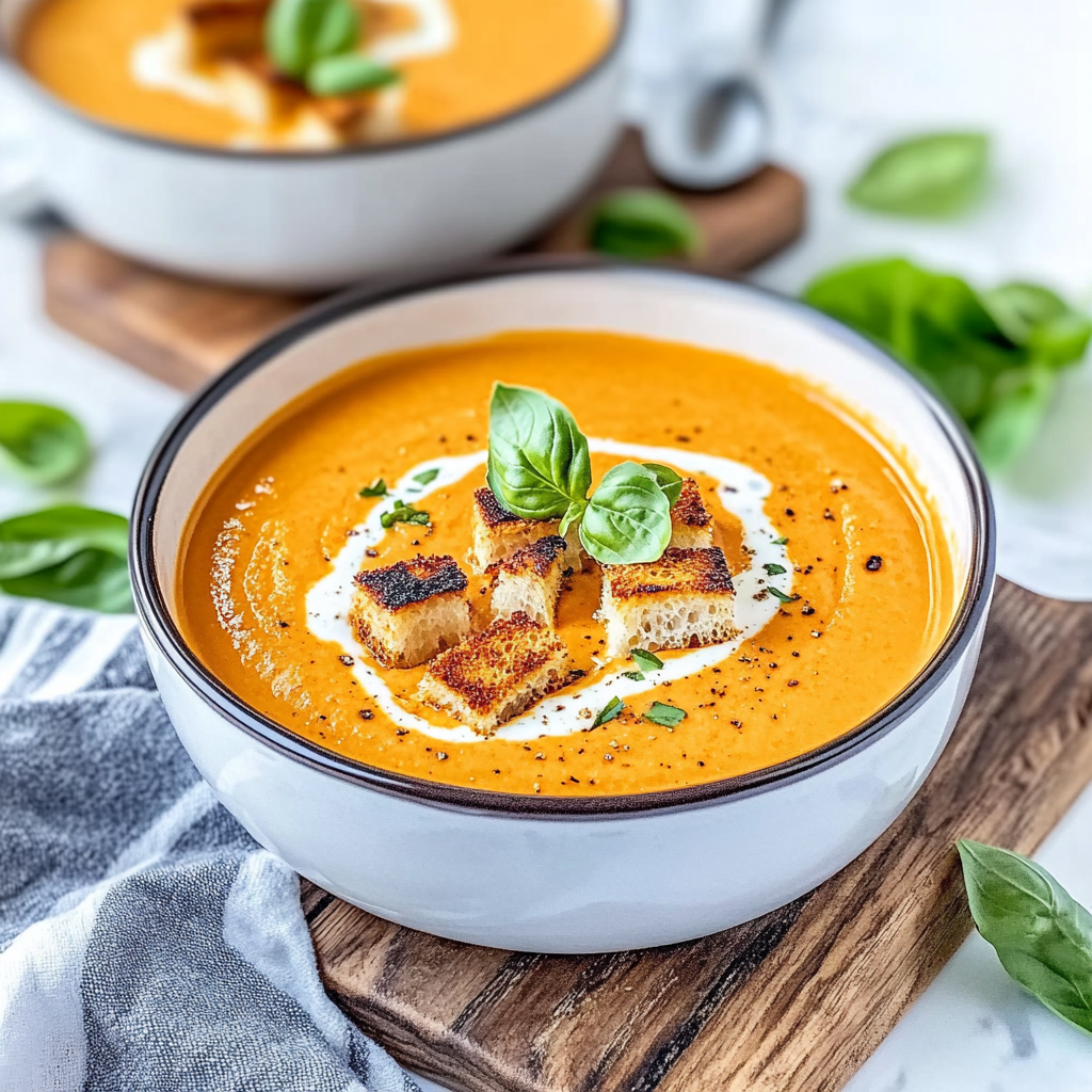 Recipe preparation for Creamy Tomato Soup with Heavy Cream