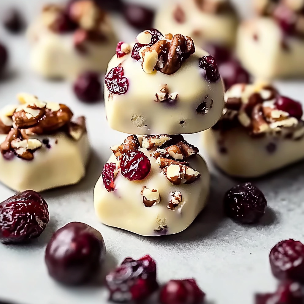 Recipe preparation for White Chocolate Cranberry Pecan Clusters