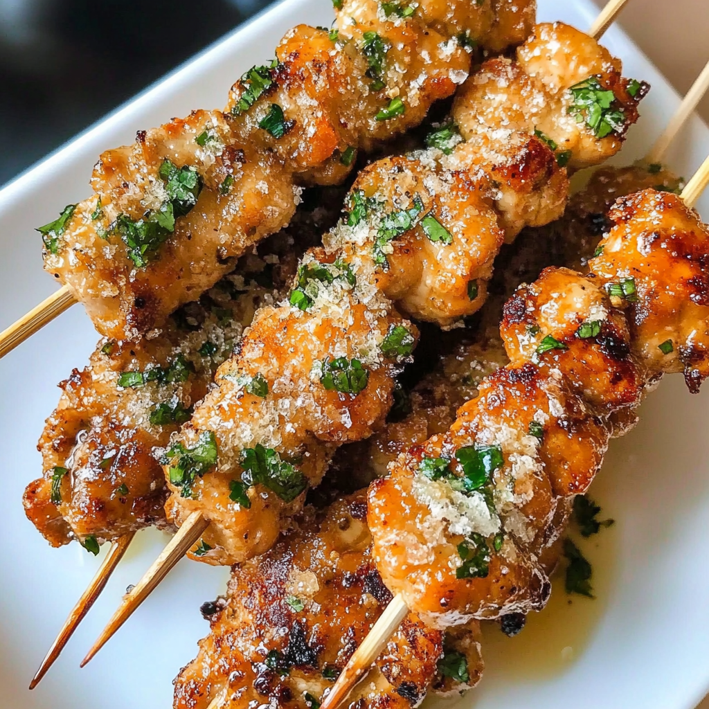 Recipe preparation for Ranch Garlic Parmesan Chicken Skewers