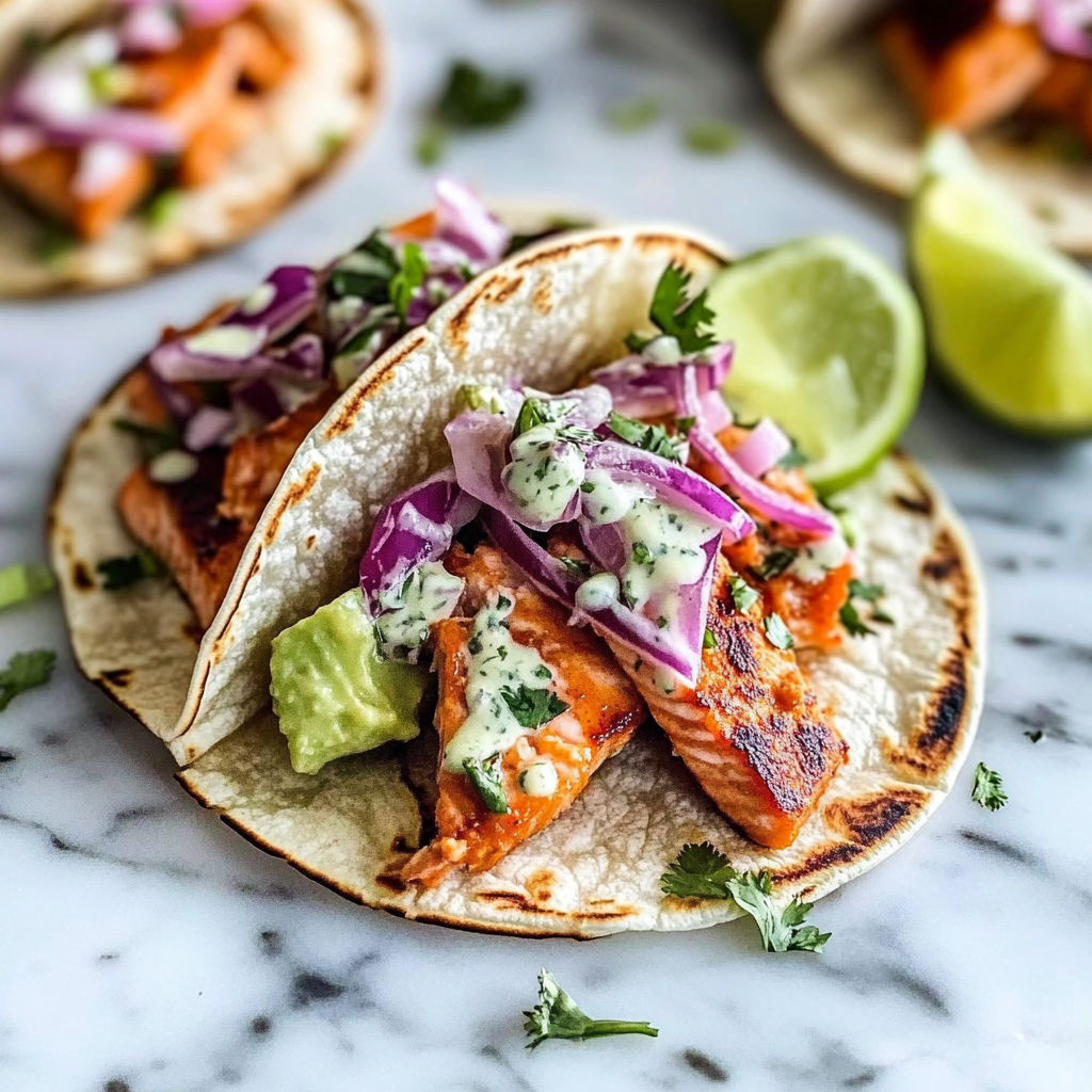 Recipe preparation for Salmon Tacos: A Flavorful Fusion of Freshness and Spice