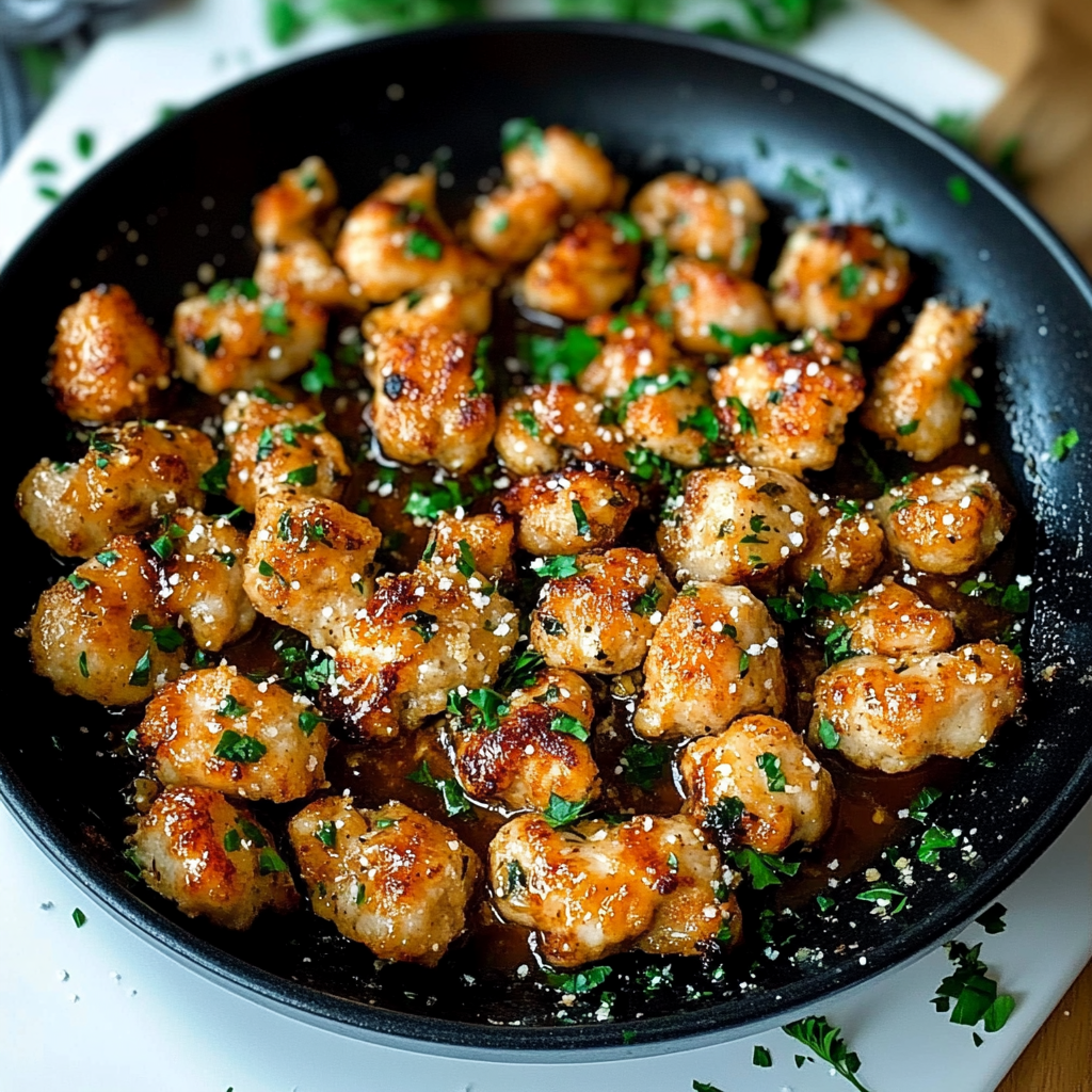 Recipe preparation for Garlic Butter Chicken Bites: A Bite-Sized Delight