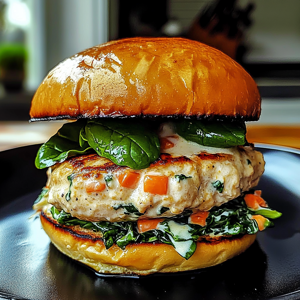 Recipe preparation for White Cheddar and Spinach Chicken Burgers