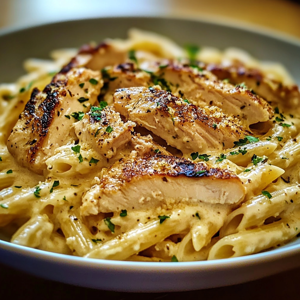 Recipe preparation for Creamy Rotisserie Chicken Pasta