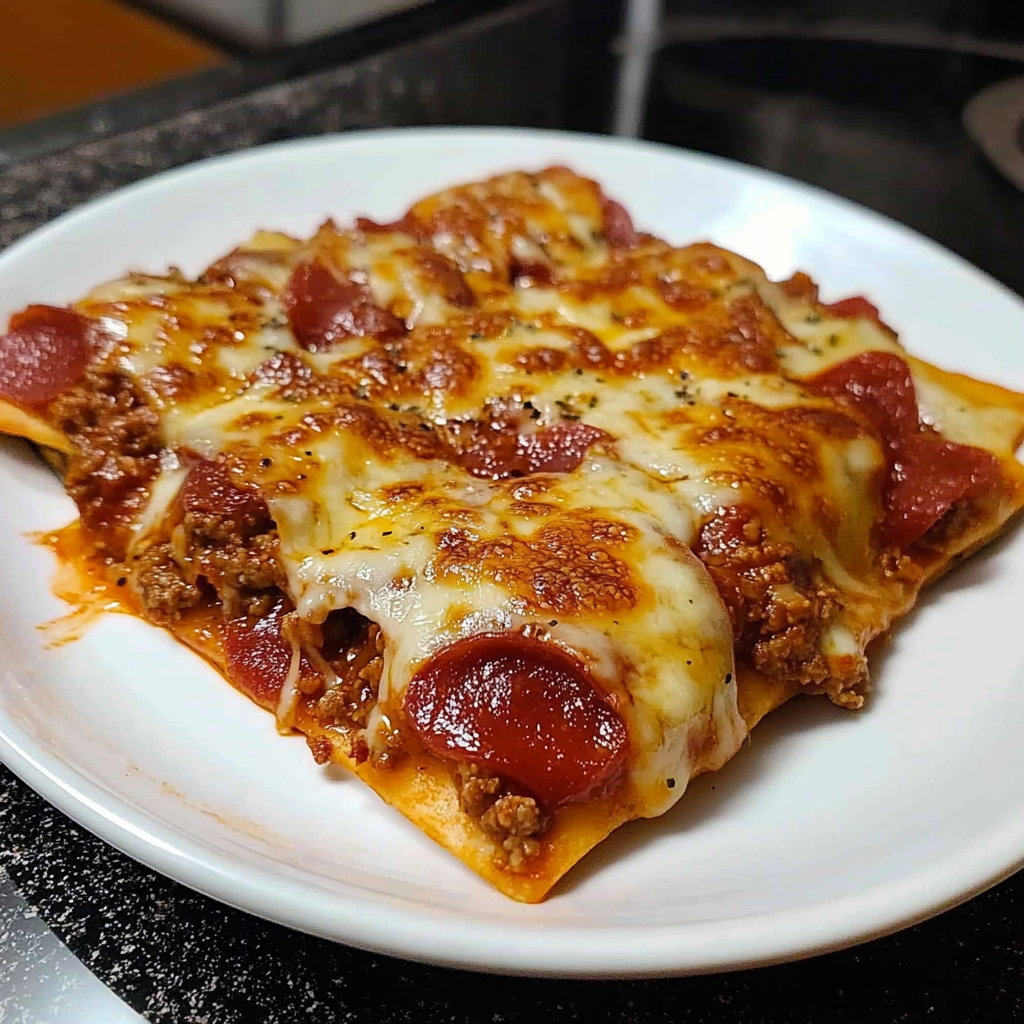Recipe preparation for Pizza Enchiladas Cheesy Comfort
